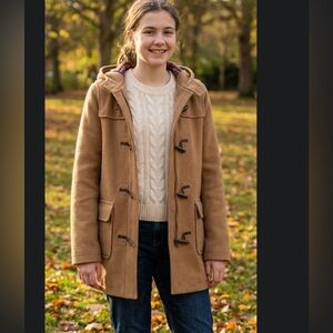 LILLY PULTIZER Camel Toggle Wool Pea Coat Girls Size 12